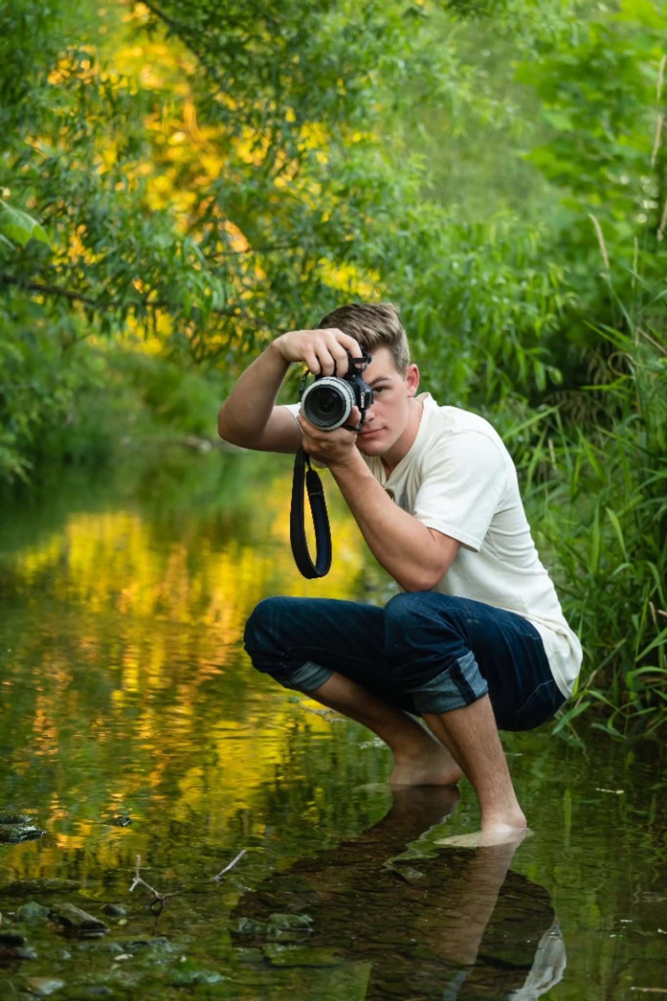 Outdoor portrait by creek