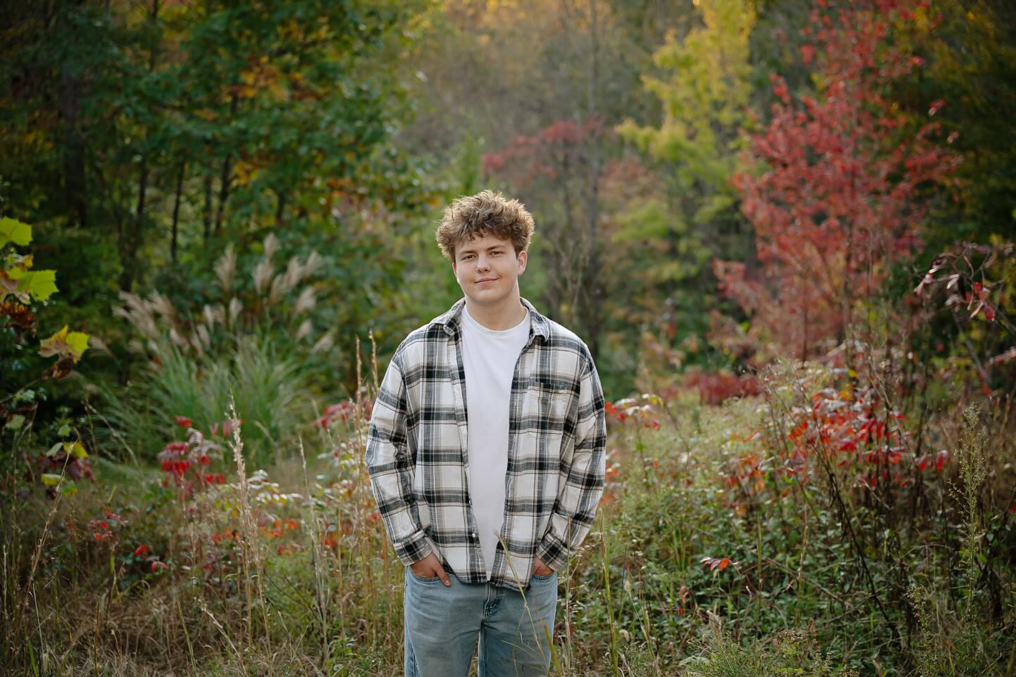 Senior portrait in a field