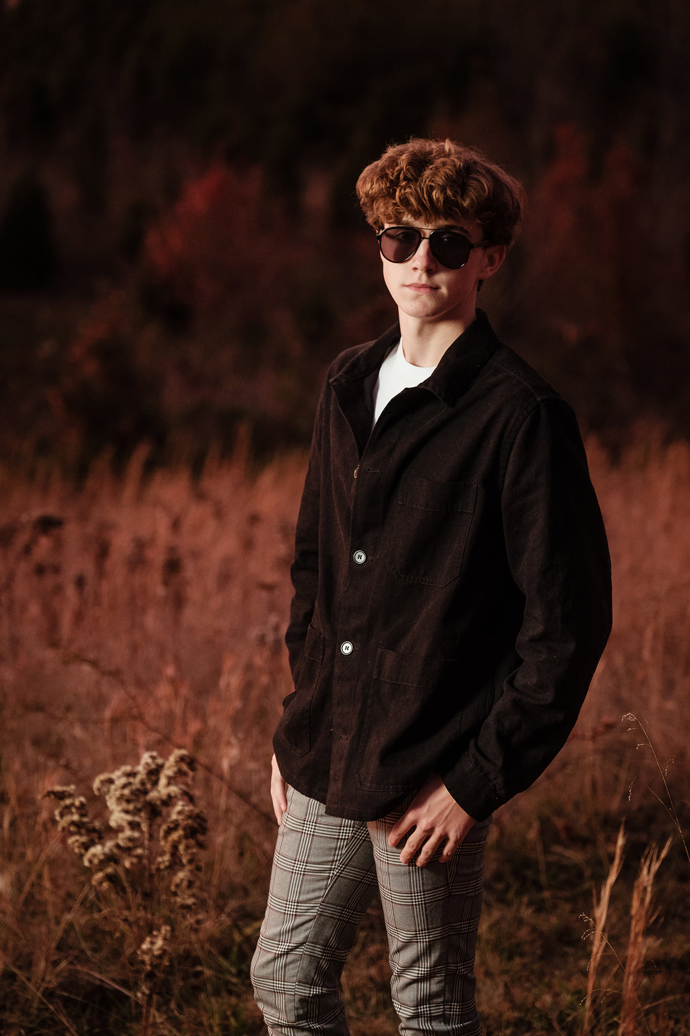 Fashion portrait at sunset